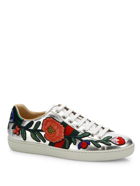 gucci floral sneakers men's|gucci ace embroidered sneakers.